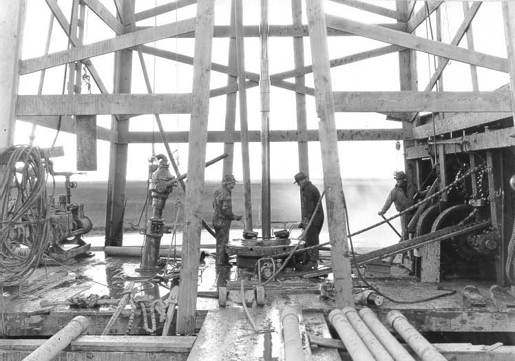 Lowering bit at British Wainwright oil field
