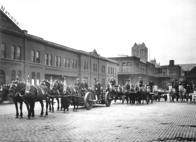 A selection of wagons used in delivery service