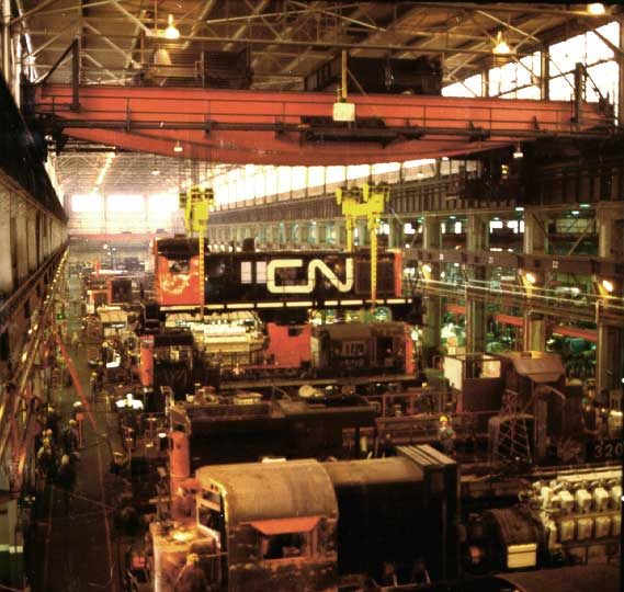 View of diesel shop : Pointe- Saint-Charles shops