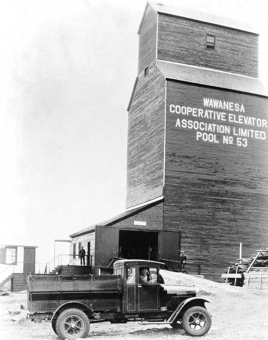 Delivering grain by truck to CO-OP elevator