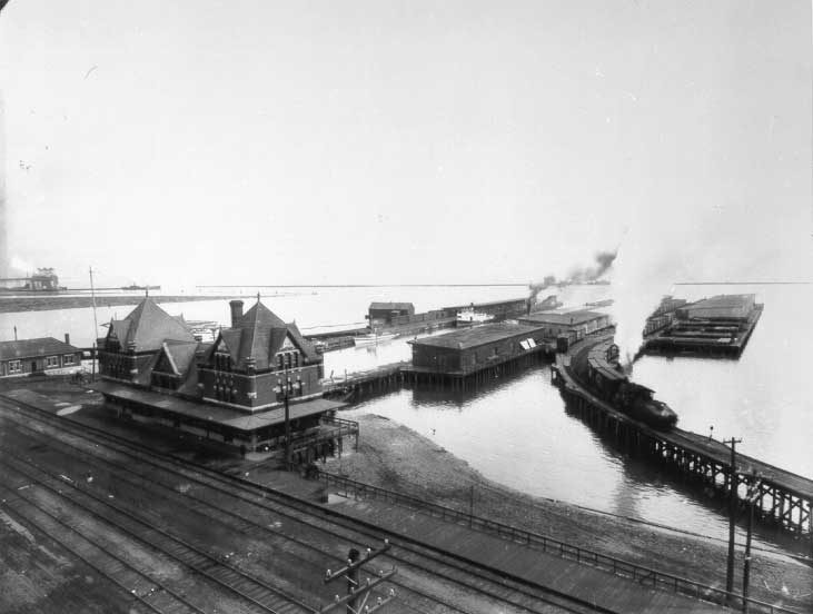 Port Arthur Station with docks and railway yards