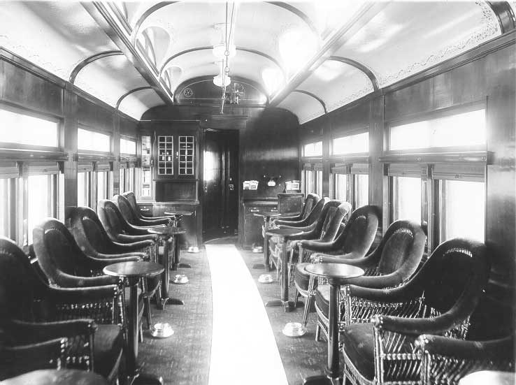 Interior view of a Canadian Northern Railway parlour car