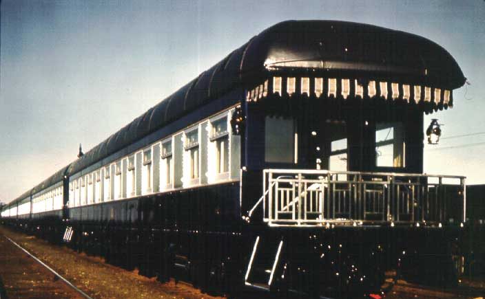 Observation Car and Royal Train in distinctive royal blue livery