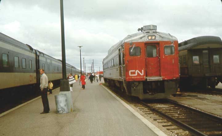 A rail diesel car at station