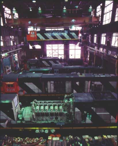 Diesel locomotive heavy maintenance in Moncton shop