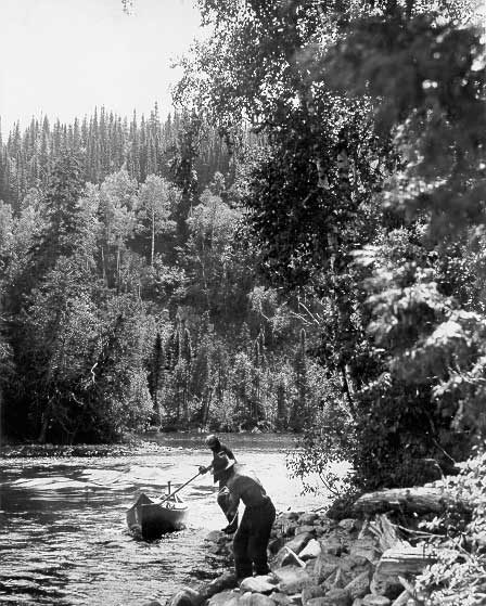 A canoeist near Miners' Rapids