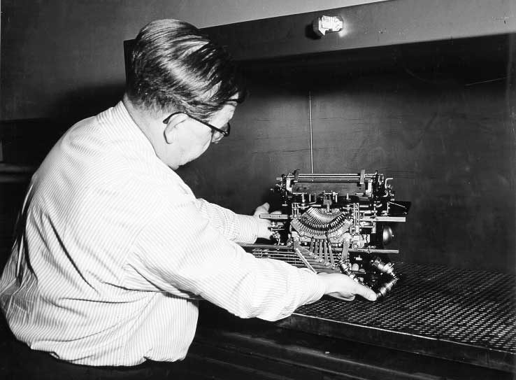 Cleaning a teletype machine