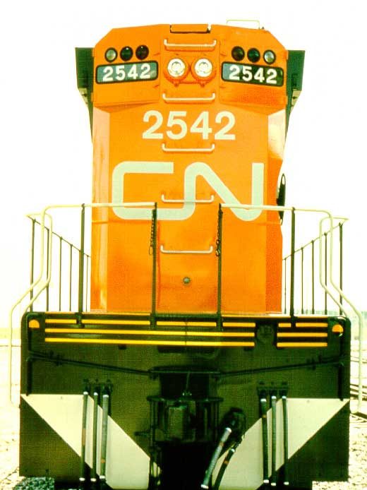CN diesel-electric locomotive 2542, model M-420, rear view