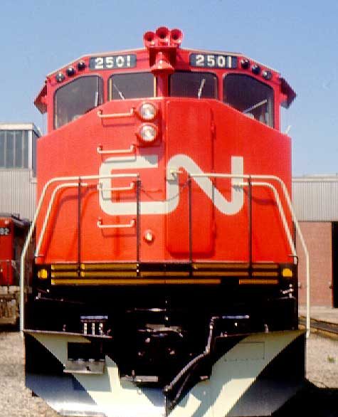 CN diesel-electric locomotive 2501, model M-420, front view