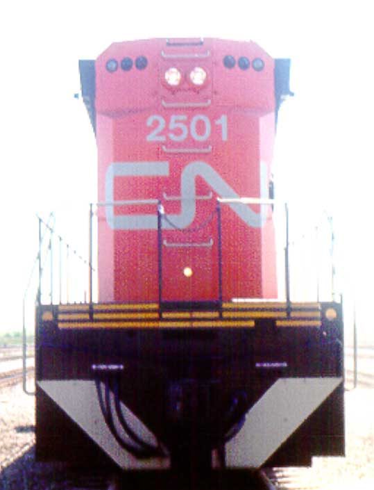CN diesel-electric locomotive 2501, model M-420, rear view