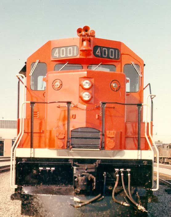 CN diesel-electric locomotive 4001, model GP-35, front view
