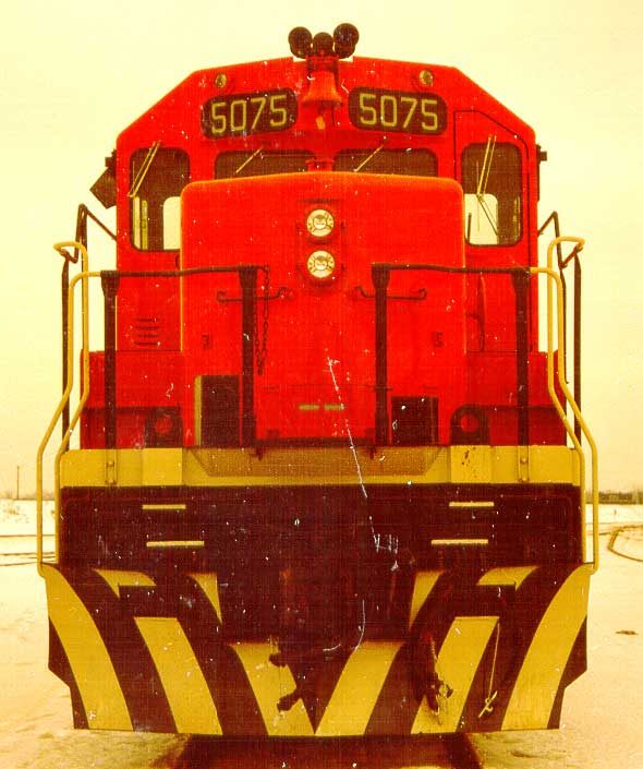 CN diesel-electric locomotive 5075, model SD-40, front view