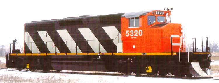 CN diesel-electric locomotive 5320, three-quarters view