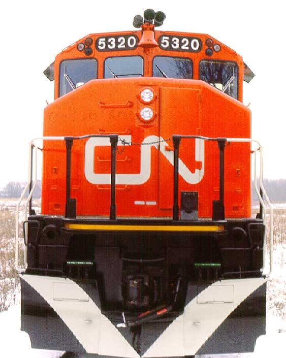 CN diesel-electric locomotive 5320, front view