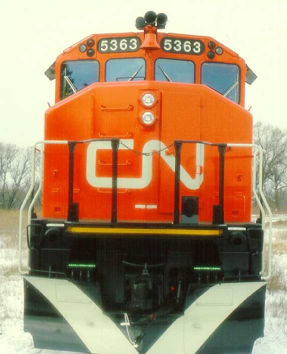 CN diesel-electric locomotive 5363, front view