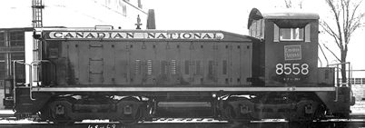 CN diesel-electric locomotive 8558, model SW-900, left side