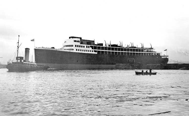Passenger ship SS Prince Henry after her launching