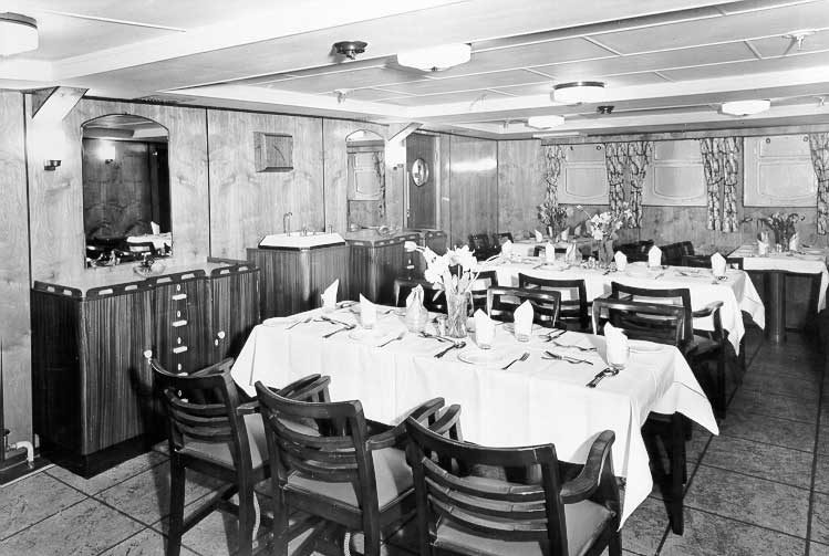 Dining saloon of the passenger and cargo ship MV Bonavista