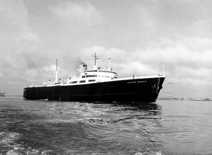 Train ferry MV Patrick Morris on a trial run