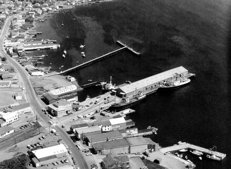 An overhead shot of Lewisporte Harbour