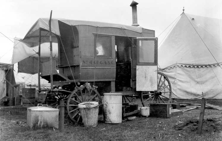 Inside this WWI training camp's canteen is a cooking stove