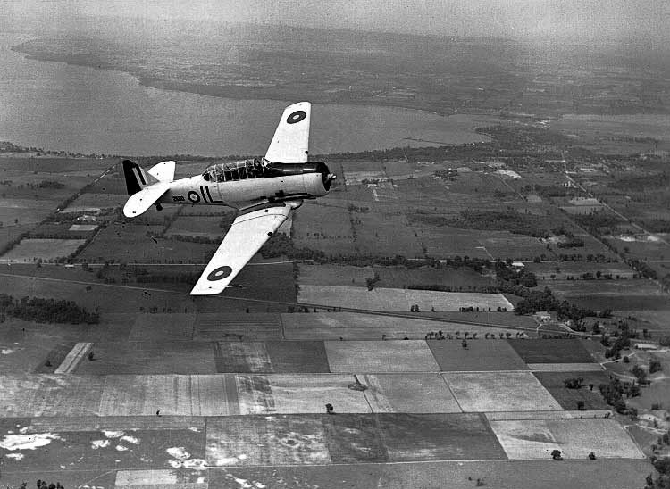 A Harvard advanced training plane--the type of aircraft in which RCAF pilots complete training