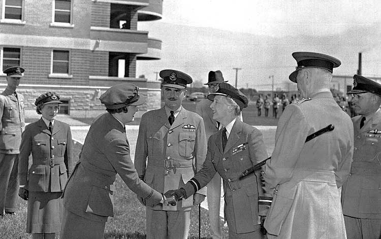 A section officer of the Women's Auxiliary Air Force is presented to Chief Commandant Princess Alice