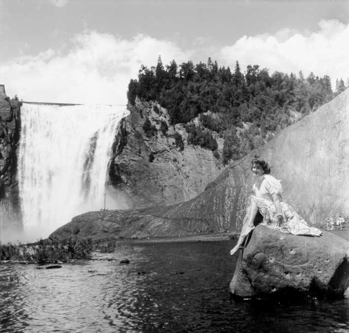 A scenic view of Montmorency Falls