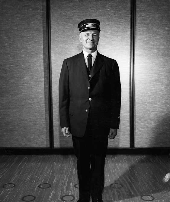 Portrait of a Canadian National Railways conductor in uniform