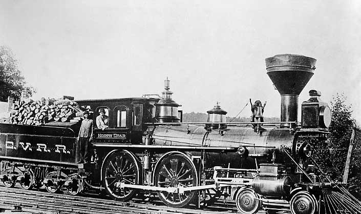 Central Vermont Railway wood burning steam locomotive North Star, right side