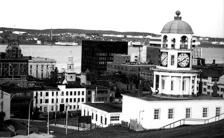 The scenic view of the clock tower on Citadel Hill and beyond