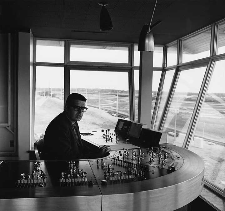 Yardmaster in the marshalling yard tower