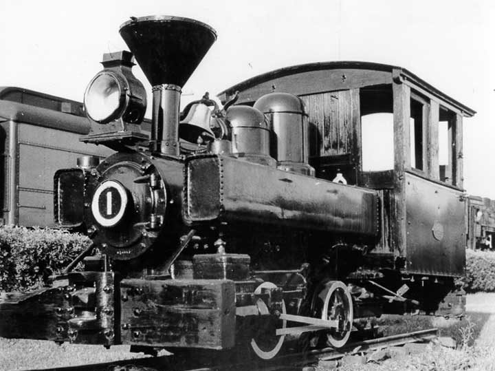 Donkey Engine no. 1 on display, three-quarter view