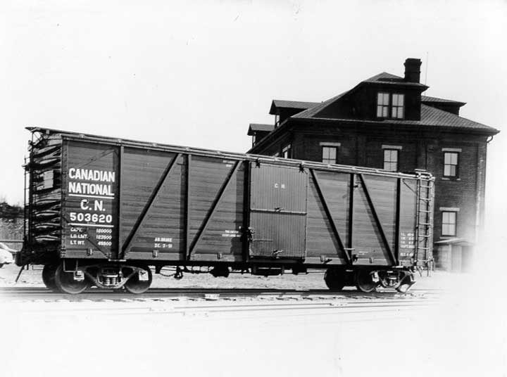 Canadian National Railways wood box car no. 503620 with outside bracing