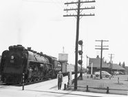 Canadian National Railways Maritime Express passenger train stops Drummondville station