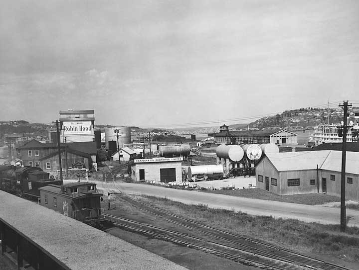 Canadian National Railways steam locomotive no. 2448 at the Canadian Oil Companies Limited facility