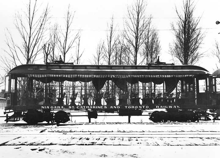 Niagara, St. Catharines and Toronto Railway open electric interurban passenger car