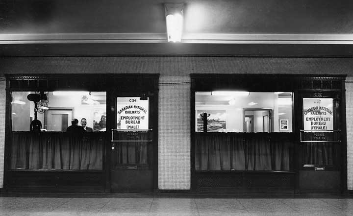 Canadian National Railways Employment Bureau offices at Union Station