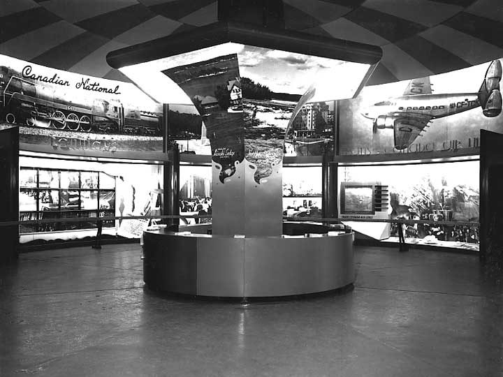 Canadian National Railway and Trans-Canada Air line displays at the Canadian National Exhibition
