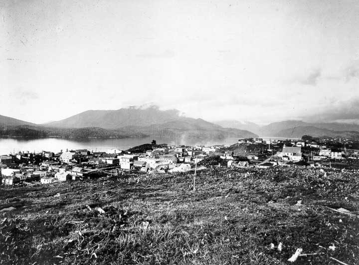 The view of Prince Rupert facing the harbour