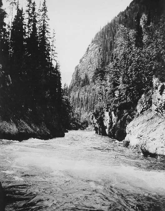 Rapids in the Wicked River Canyon seen during Jasper-Peace River canoe trip