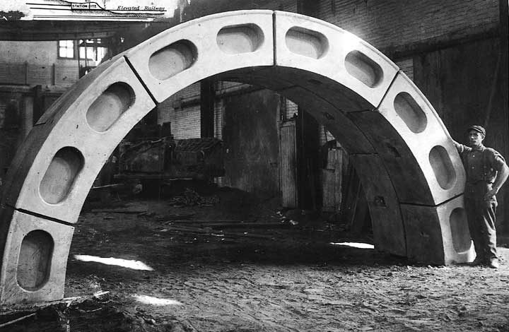 Mount Royal Tunnel - cement arch for use in construction