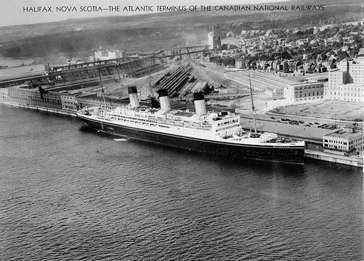 The Atlantic terminus of the Canadian National Railways; the S.S. Majestic in Halifax Harbour