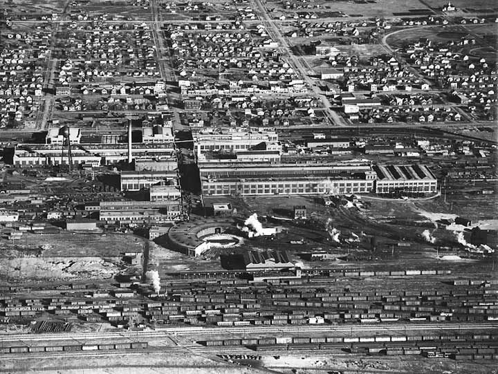 Aerial view of the Transcona repair shops