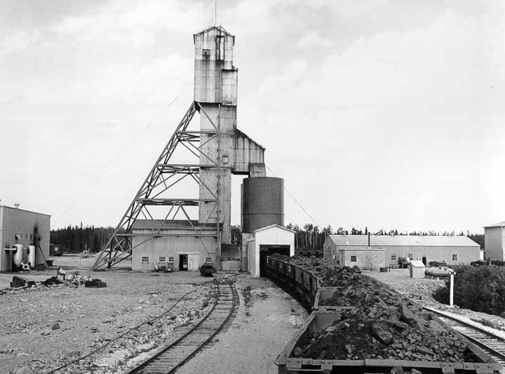 A copper and zinc mine operated by the Hudson Bay Mining and Smelting Company Limited