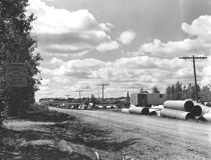 Segments for use in constructing pipeline along a country road