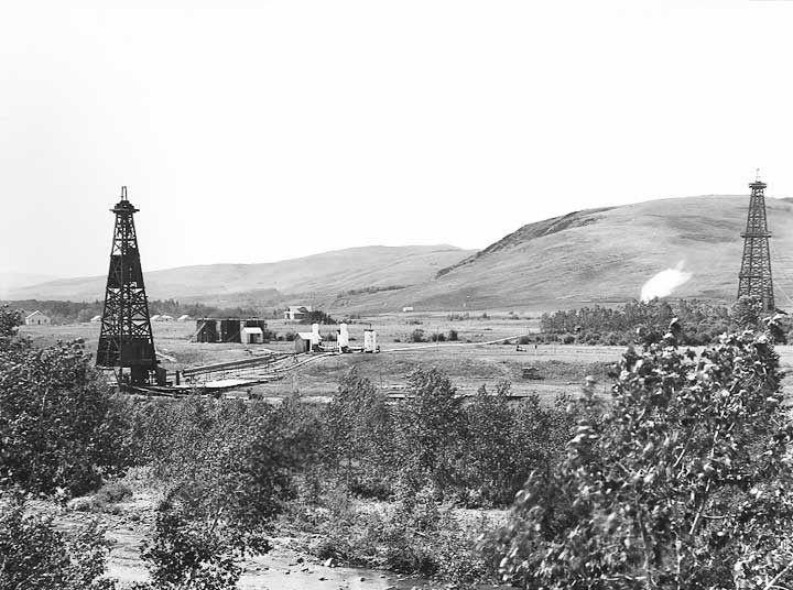 Okalta oil wells no. 1 and no. 2