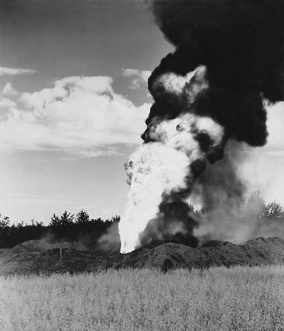 A flame on the Leduc oil fields
