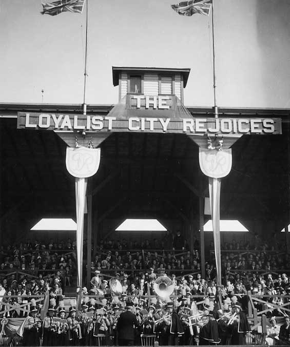 The grandstand at the Barrack Green where King George VI and Queen Elizabeth attended celebrations as part of their 1939 Royal Tour of Canada