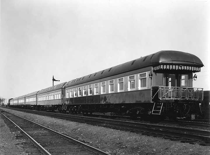 A view of the Canadian National Railways Royal Train used by their Majesties during the 1939 Royal Tour of Canada